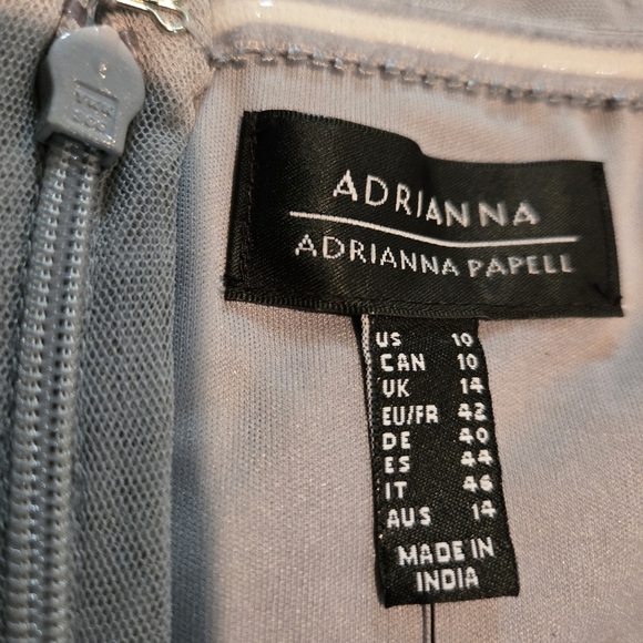 Adrianna Papell Silver Halter Sequined Mini Cocktail/Party Swing Dress Sz 10 NEW - Picture 10 of 13